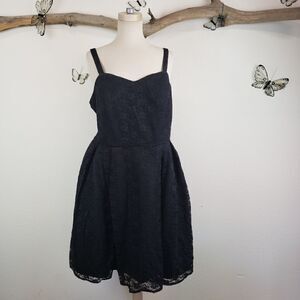 Lane Bryant black lace flare dress